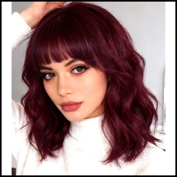 Short Curly Bob Wig with Bangs Heat Resistant Natural Looking Hair Replacement main image 4